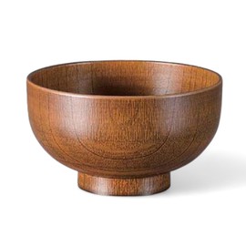 J-kitchens Miso Soup Bowl, Heat Resistant, 110 Meters, Wood Style, 6-173-4, Made in Japan