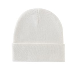 Home Prefer Baby Toddler Boys Kids Knit Hat Cotton Cuff Beanie Warm Skull Cap (6-24 Months, White)