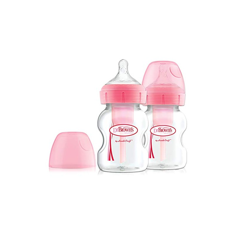 Dr Brown's 5Oz/150Ml Pp Wide-Neck Options+ Bottle (Pink) 2-Pack