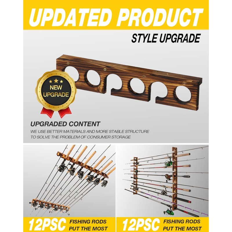 Ghosthorn Fishing Rod Holder,Wall or Ceiling Mounted Pole Rack Garage