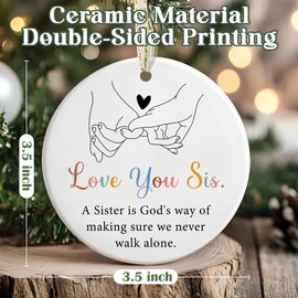 Sister Ornament - Sister Christmas Ornament - Sister Gifts - Gifts for Sisters from Sisters - Sister Presents for Christmas - Love You Sis.