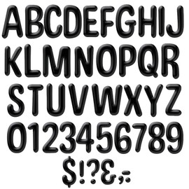 Eureka Black Alphabet and Numbers Bulletin Board and Classroom Decorations, 180pcs, 4'' H