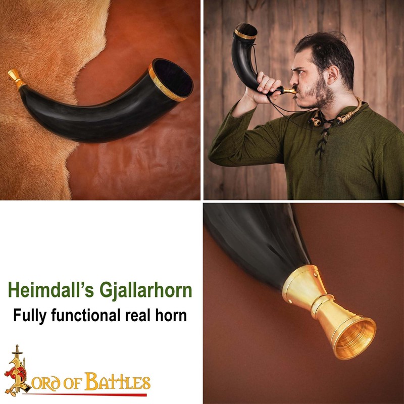 Lord of Battles Viking War Horn Medieval Blowing Horn with