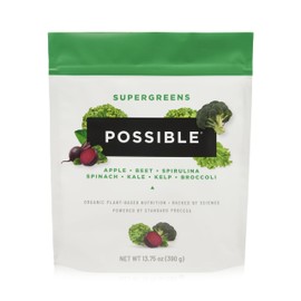 Possible SuperGreens - Superfoods Powder Mix with 23 Whole Food Ingredients - Vegan, Organic, Plant-Based Wellness - Gluten-Free, USDA Organic - Clean Label - 1 Bag, 30 Servings