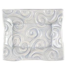 Handmade Textured Ceramic Soap Dish (Grey Swirl)