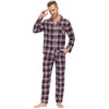 MoFiz Men's 100% Cotton Pajamas Set Long Sleeve Button Pijamas