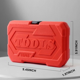 EGOFIX 25 Piece Torx Bit and Socket Set, 13 Star Bits (T8- T60) & 12 E-Torx Sockets (E4-E22), Professional Grade Auto & Motorcycle Mechanic Set