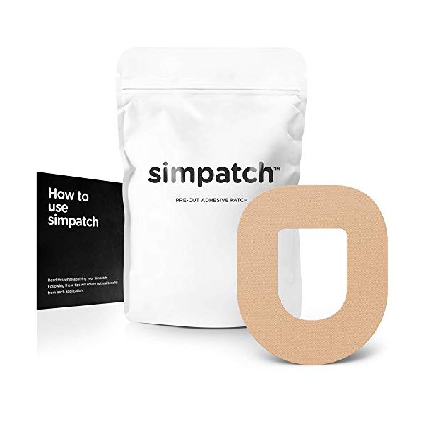 SIMPATCH – OmniPod Adhesive Patch (25-Pack) – Waterproof Adhesive, CGM Tape – Multiple Color Options (Biege)
