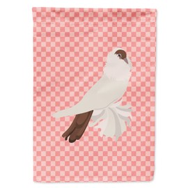 Caroline's Treasures BB7944GF German Helmet Pigeon Pink Check Garden Flag Mailbox Flag Decorative Yard Flag Banner Outside Patio Artwork Yard Flower Beds, Garden Size, Multicolor