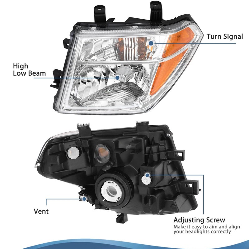 Headlights Headlights Headlamp Compatible With Nissan 2005-2008 Frontier,2005-2007Pathfinder OE Style