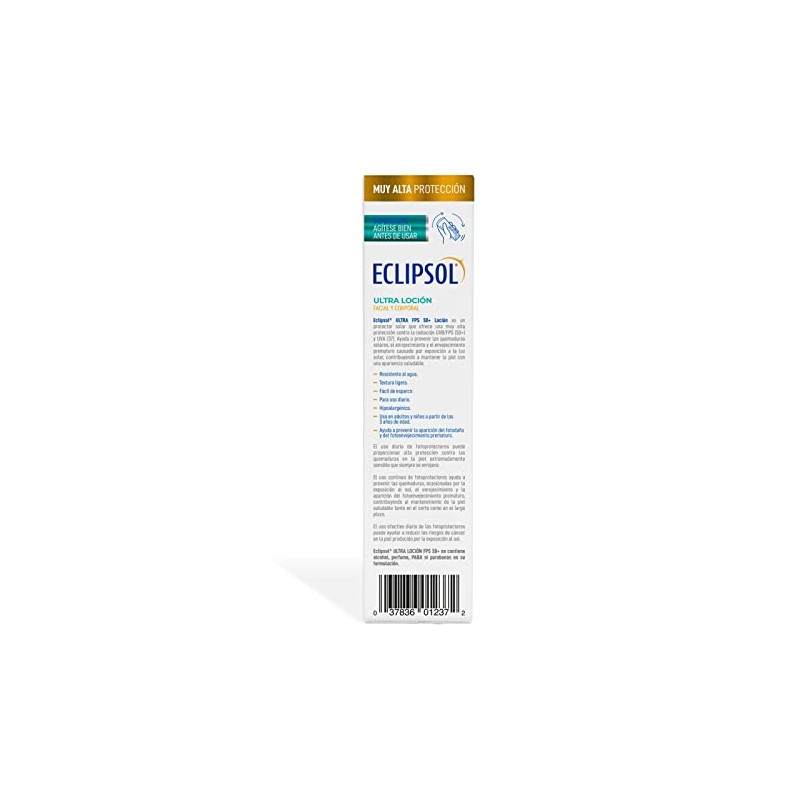 Eclipsol - Ultra Loción FPS 50, Protector Solar Facial y