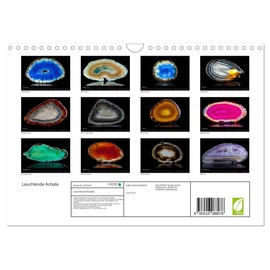 Leuchtende Achate (Wandkalender 2026 DIN A4 quer), CALVENDO Monatskalender: Achate im Gegenlicht - strahlend schön (CALVENDO Hobbys)