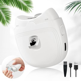 Baby Nail Clipper Electric, Automatic Nail Trimmer with Nail Clip Storage LED Light 2-Speed Rechargeable Safety Fingernail Cutter for Seniors, Adults, Children, Elders, Women/Men-White