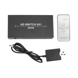 5 In 1 Out Sound Switcher 4k 30Hz HD Switcher for Computer Laptop Set Top Boxes Smart Boxes 100‑240V UK Plug