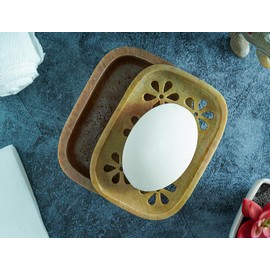 Gifts for Mom Polished Soapstone Soap Dish with Lid for Bathroom Decor & Kitchen Accessories Countertop Soap Tray Beautifully Crafted Soap Box Bar Holder Luxury Decorative Size :5.7x4.7x3 Inch