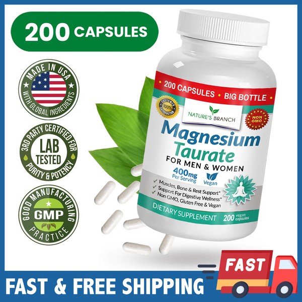 Nature's Branch MAGNESIUM TAURATE 400 MG – 200 Casules –