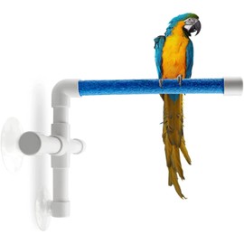 Bird Perch with Suction Cups, Parrot Shower and Window Perch Stand, Parrot Wall Bath Standing Rack for Bird, Cockatoo, Macaw, Parrot, Parakeet