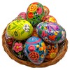 Rumikrafts Handpainted Wooden Easter Eggs (Set of 18, with Basket)