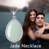 HOPEEZZ Jade Necklace for Women Sterling Silver Teardrop Jade Necklace
