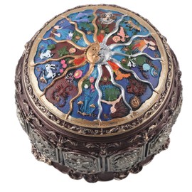Vintage Music Box with 12 Constellations Rotating Goddess Twinkling LED Light(Pisces)