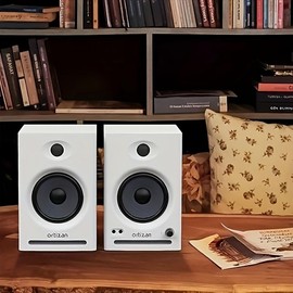Ortizan C7 Dual-Mode Active BT 5.3 Bookshelf Speaker, 2.0 Stereo Active near Field, Recording Studio Monitor Speaker, 30W X 2 Active TV Speaker, Wireless Computer PC Monitor Game - Color: C7hifi Monitor Speaker White