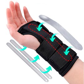MOANATURA Orthopedic Wrist Support with 3 Aluminium Splints for Carpal Tunnel, Kinks and Osteoarthritis, Metatarpal Joint for Arthritis or Hand Sprain, One Size