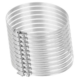 sourcing map 5.5 Inch 430 Stainless Steel Duct Clamps, 10 Pcs Adjustable Hose Clamps with Worm Gear Pipe Clamp Air Duct Clamp for Flexible Ducting Heating Cooling Exhaust Ventilation