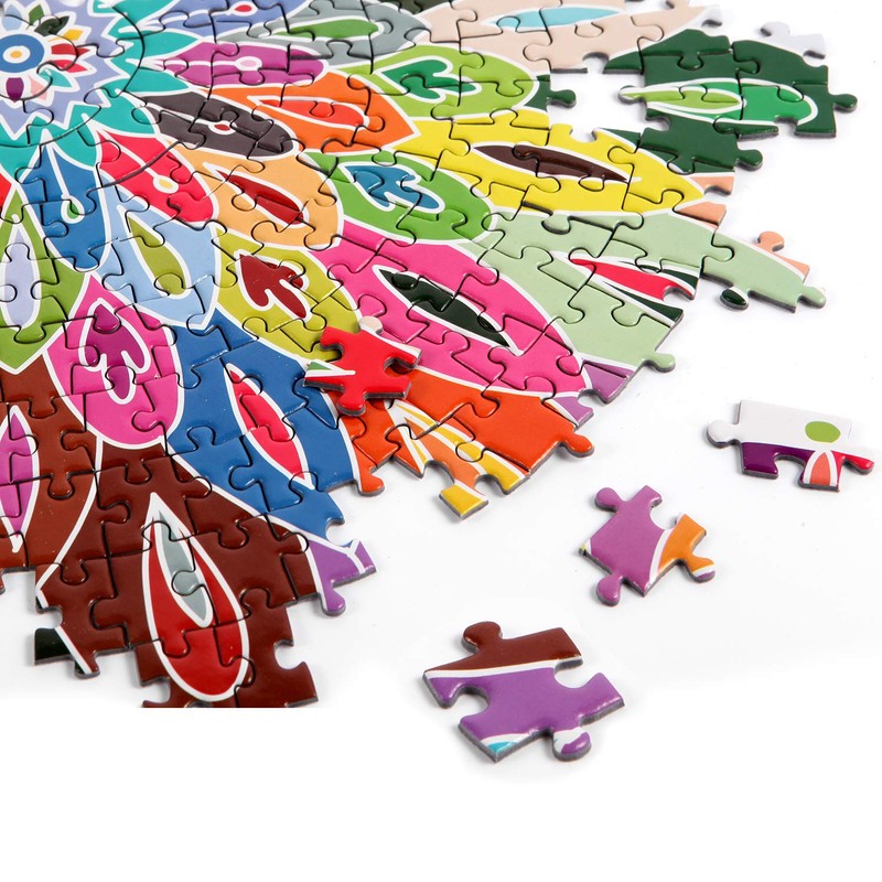 Bgraamiens Puzzle-Blooming Color-1000 Pieces Gradient Puzzle Color Challenge Blue Board