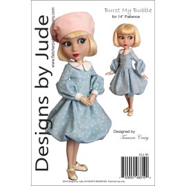 Designs byJude Burst My Bubble Doll Clothes Sewing Pattern for 14" Patience Dolls Tonner