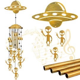 Alien Wind Chimes for Outside, Extraterrestrial UFO Windchimes Decor, Metal Saucerman Bell, UFOs & Aliens Wind Chime Yard Garden Decor Outdoor, Men/Women/Memorial/Housewarming/Birthday/Festival Gifts