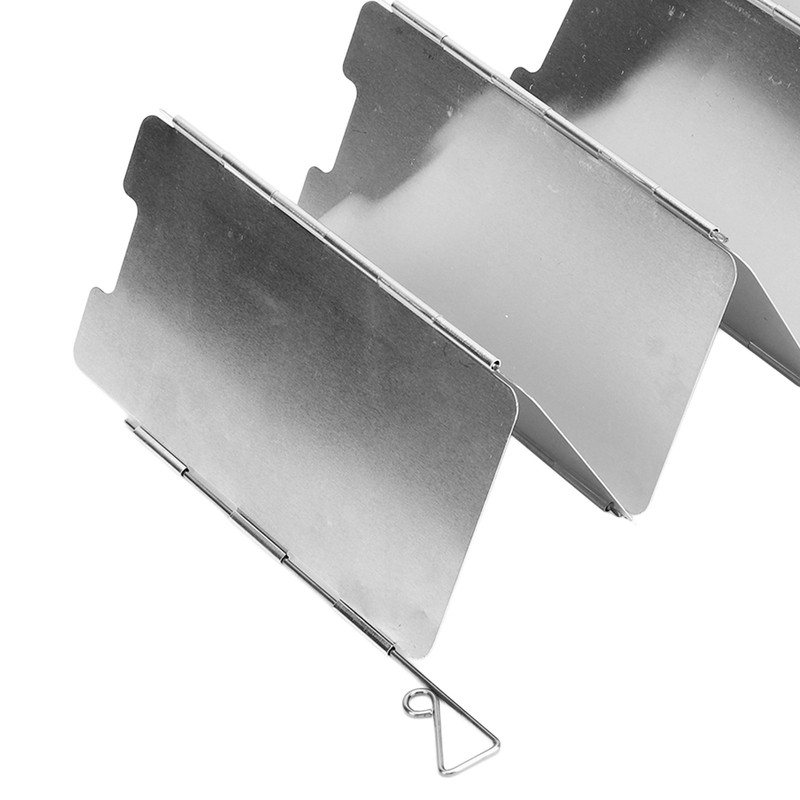 2Pcs Outdoor Stove Windscreen Foldable Portable Stainless Steel Camping Cooking