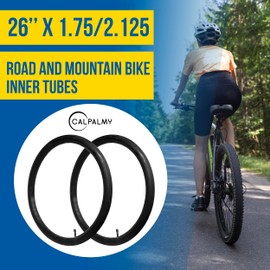 CalPalmy 26" x 1.75/2.125 Road and Mountain Bike Inner Tubes with Schrader Valve 32mm for Road/Mountain Bikes Like Schwinn Koen, Elm, High Timber More. (6 Inner Tubes with 2 Tire Levers)