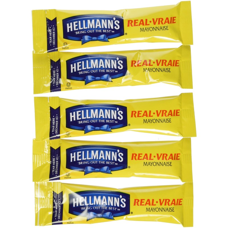 75 Individual Hellmann's Mayo Packets-Great For Work/School; Always Fresh!