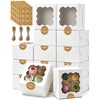 50 Cajas de Postre con Ventanas, Cajas Individuales para Cupcakes