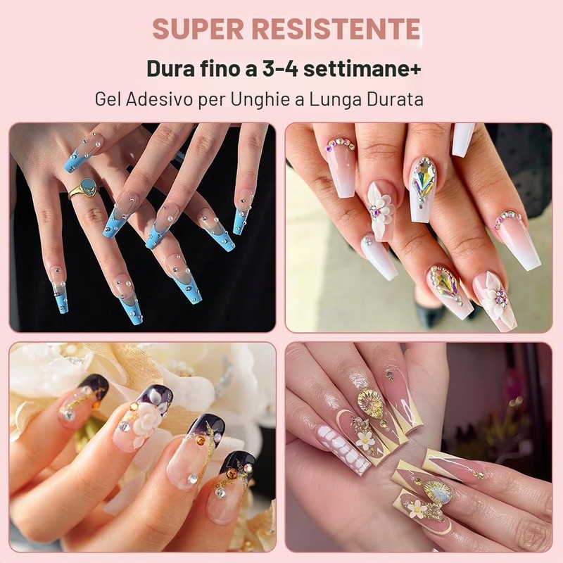 LOPHE Colla Strass Unghie, Colla per Gel Unghie, per Nail