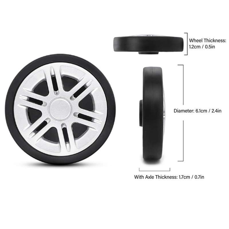4 Pcs Suitcase Replacement Wheels Silent Rolling Universal Luggage Wheels