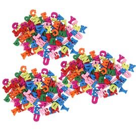 Pack of 300 Small Wooden Letters, Wooden Letter Embellishments, Colourful Handmade Alphabet Letter Buttons for Sewing and Crafts for Scrapbooking, Wedding, Party, Christmas, Wall Decoration