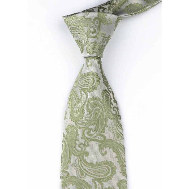Men Tender Green Paisley Ties Dusty Sage Green Stylish HANDMADE