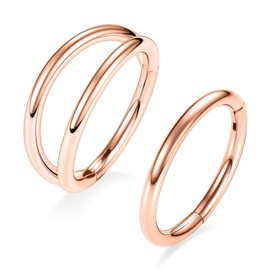 16g Nose Rings Nose Hoop Rose Gold Daith Earrings Surgical Steel Cartilage Earring Hoop 16 Gauge Helix Hoop Earring Double Open Stack Forward Helix Earring Hoop 6mm Tragus Earrings Hoop Earrings