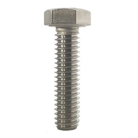 1/2-13 x 1-1/2" Hex Head Cap Screw Bolts, External Hex Drive, Stainless Steel 18-8, Full Thread, Bright Finish, Flat Point, Quantity 10