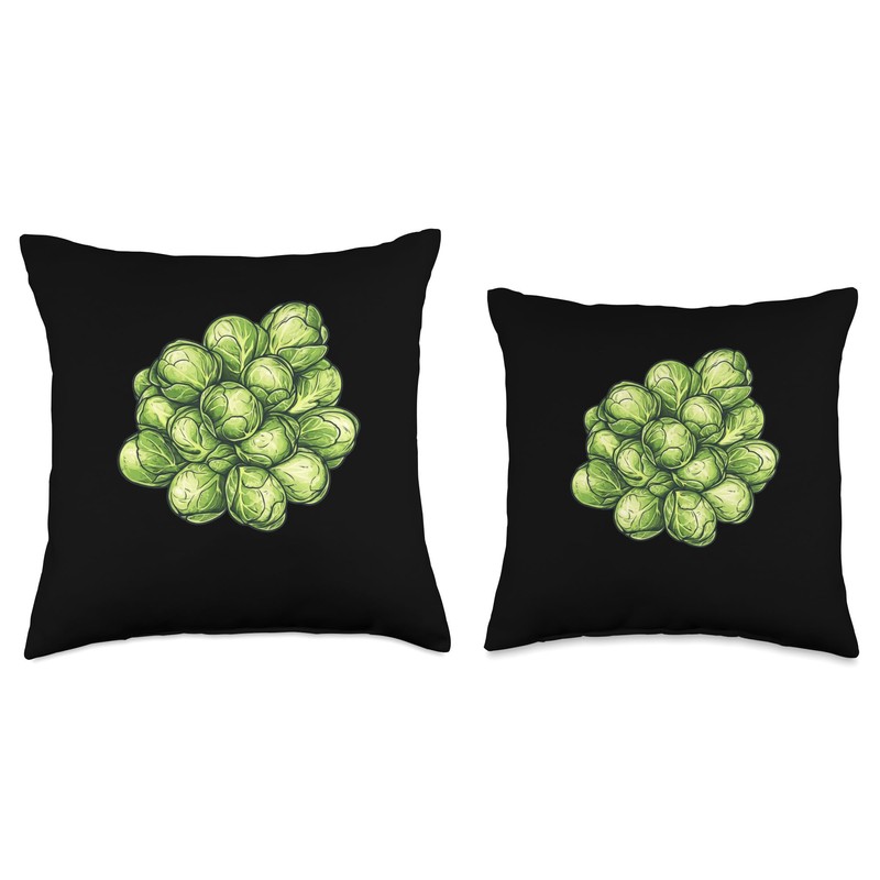Brussels Sprouts Pop Art Throw Pillow