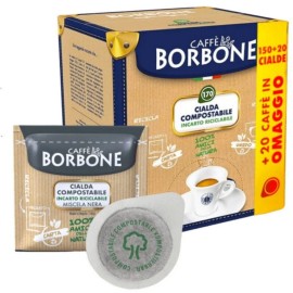 Caffè Borbone 300 + 40 Black Coffee Borbone Pods Eco-Friendly Packaging 100% 44 Mm Ese