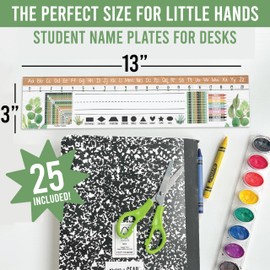 25 Farmhouse Teacher Name Plate For Desk Classroom - Name Tags Classroom Kindergarten, Student Name Plates, Number Lines For Students Desk, Name Plate For Desk Kids Name Plates
