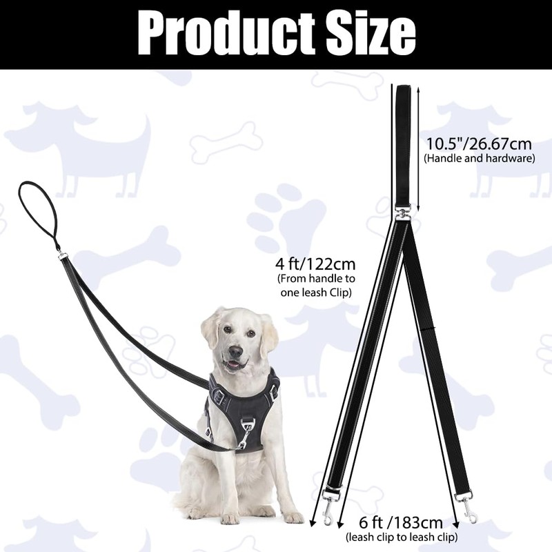 Adiwo Two Point Control Dog Leash, Professional Anti-Pull Dog Lead