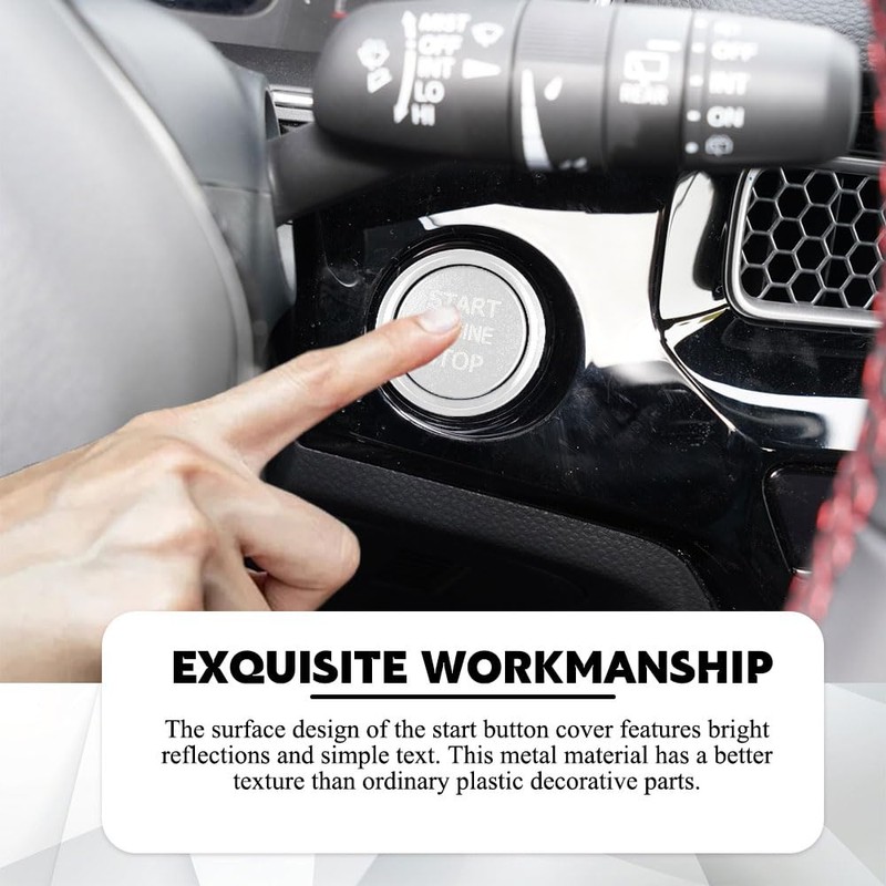 QZTYTY Car Push Start Button Cover, Ignition Switch Button, Engine