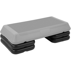 Fitvids Step Aerobic Platform, Exercise Step with 5 levels Adjustable Height, 4 Stackable Risers, Fitness Training Workout Stepper for Home Gym, Cardio Strength, Multiple Options