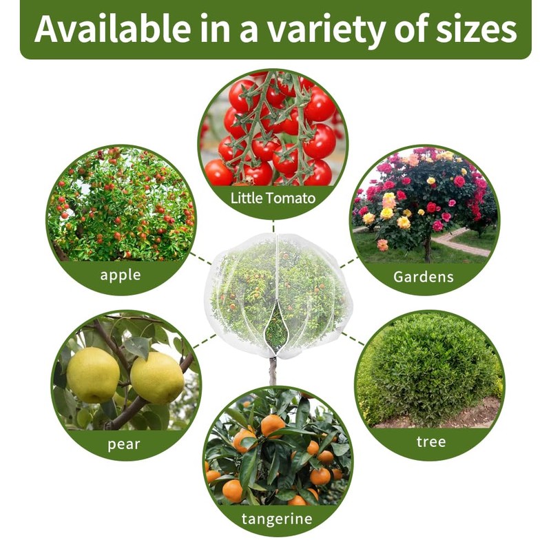 KYRGEU 2Pcs 8x8ft Fruit Tree Covers with Zipper and Drawstring,