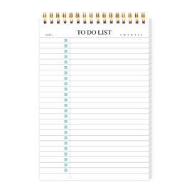 Undated To-Do List Notepad A5 – 80 Sheets, 120gsm Thick Paper, 20x14cm – Daily Planner with Task, Schedule, Summary, and Notes Sections – Tear-Off Pages with Backing Board – Ideal for Work,