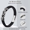 BOCHOI Papa Lederarmband mit Gravur Papa personalisiertes Armband Herrenarmband, Vater