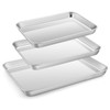 E-far Stainless Steel Baking Sheet Set of 3, 12.4”/10.5” /9.4”